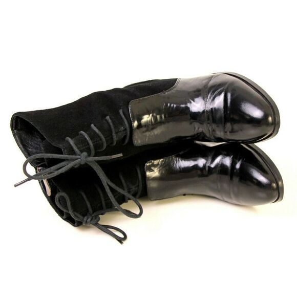 ALEXANDER WANG LACE UP BLACK GENUINE SUEDE LEATHER LOW HEEL ANKLE BOOTS SHOES 36 - Picture 10 of 12